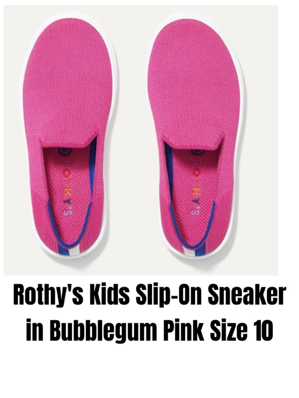 Rothy's Kids Slip-On Sneaker in Bubblegum Pink Size 10